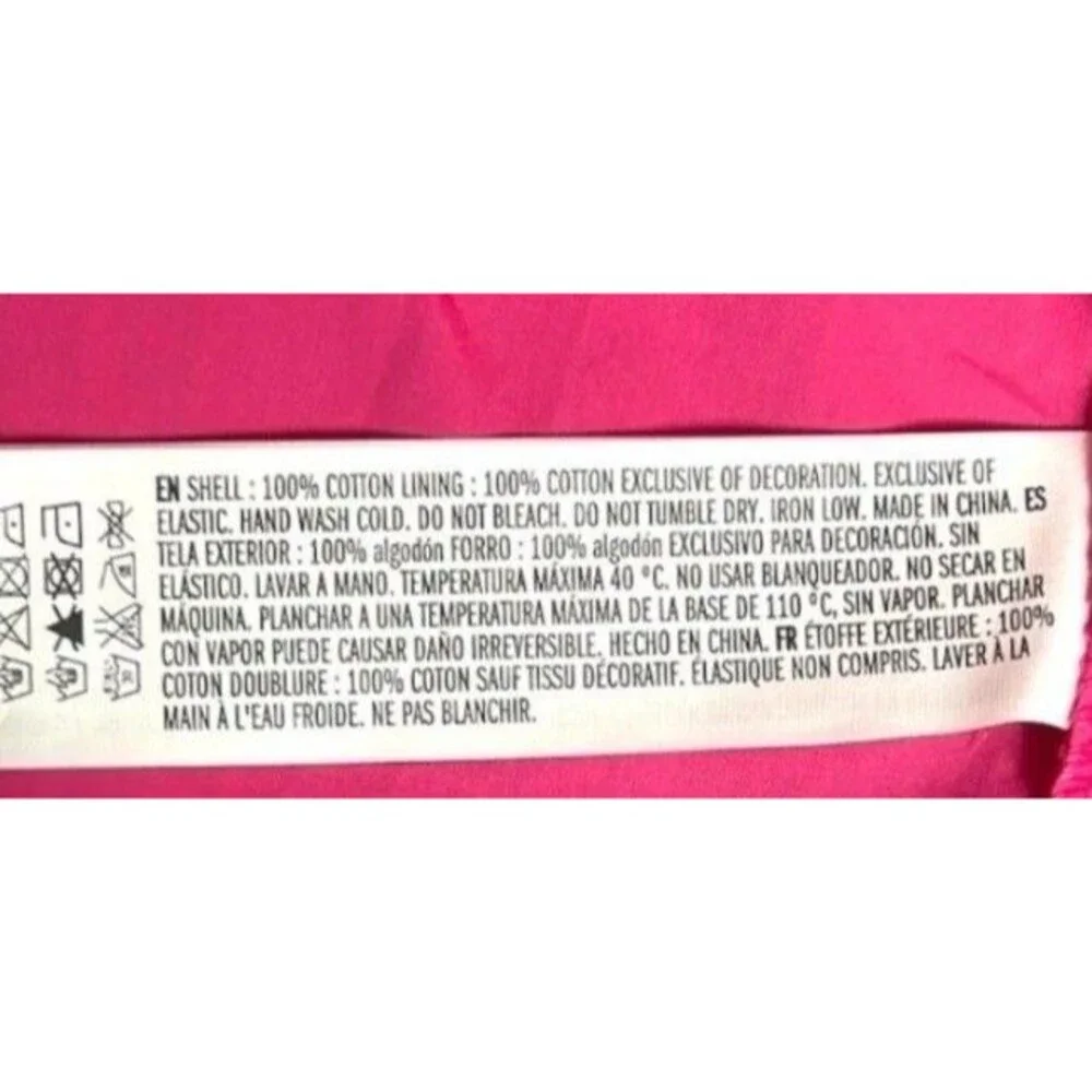 NWT English Factory x Anthropologie Pink Scallop Tiered Dress Puff Sleeve Small - Picture 4 of 5